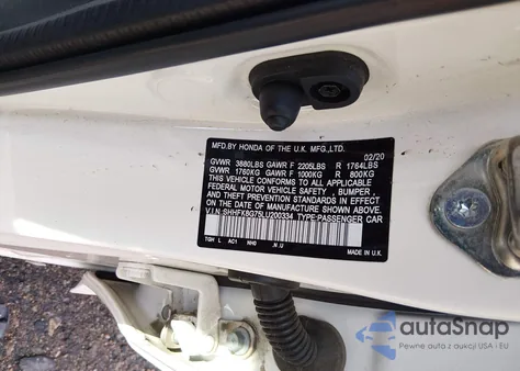 2020 Honda Civic Type R Touring from USA, damaged, VIN SHHFK8G75LU200334